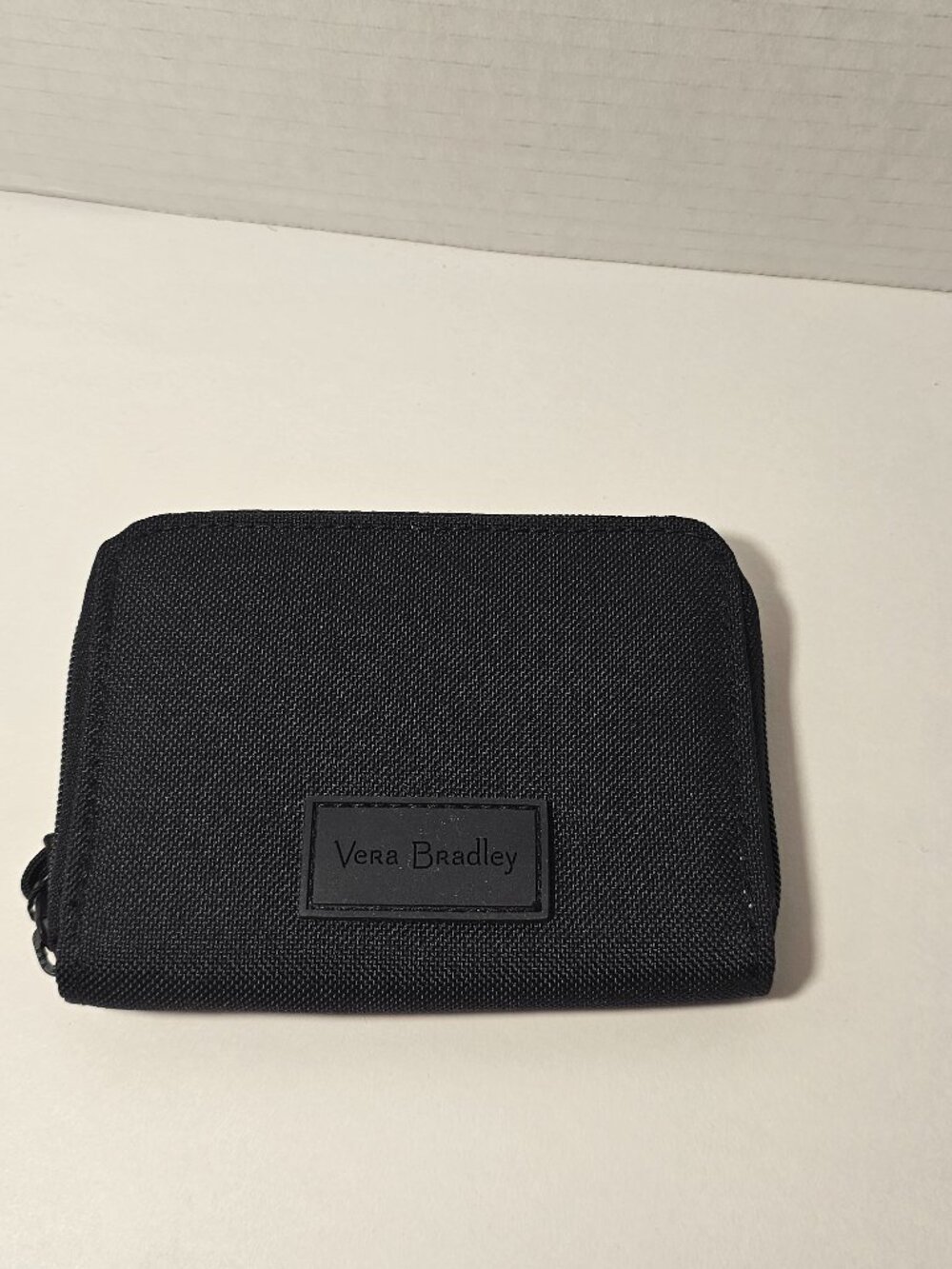 NWT Vera Bradley RFID Small Zip-Around Wallet Black Lighten Up Compact Flowers